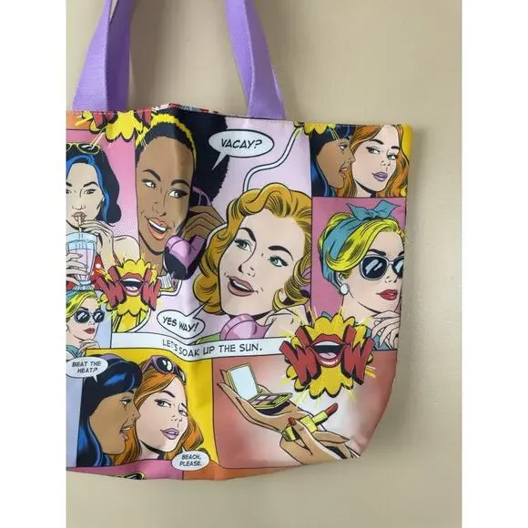 Estee Lauder "Let's Soak Up The Sun" Print Makeup Tote Bag with Strap - Picture 3 of 9